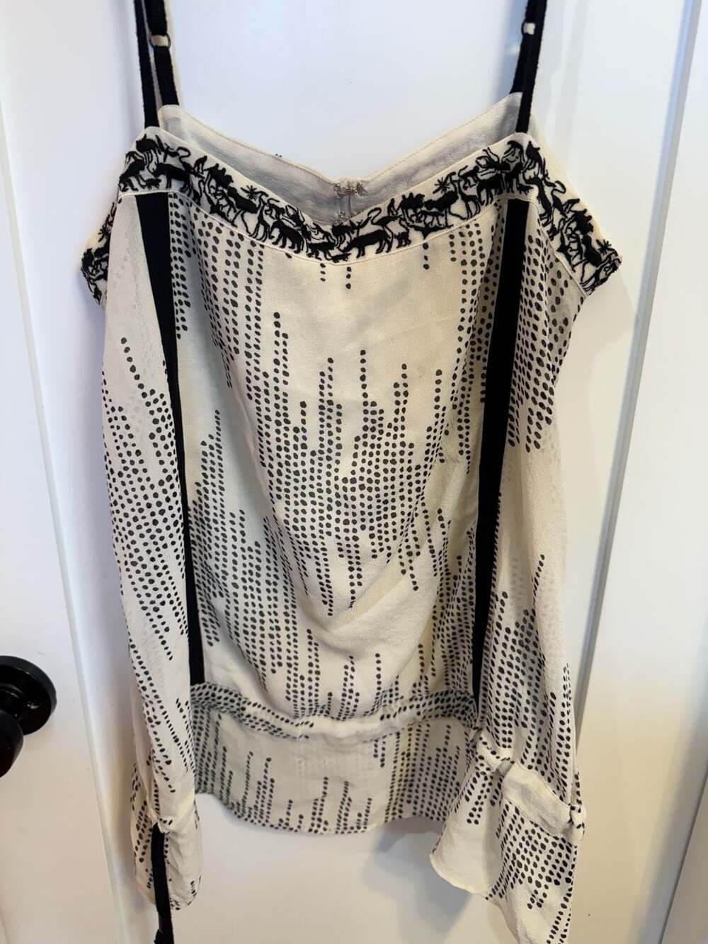 Erin 100% Silk Embroidered Animal Print Camisole Tank Top